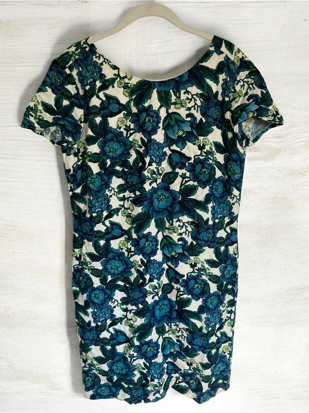 LOFT Floral Print Linen Sheath Dress Sz 2 Tall